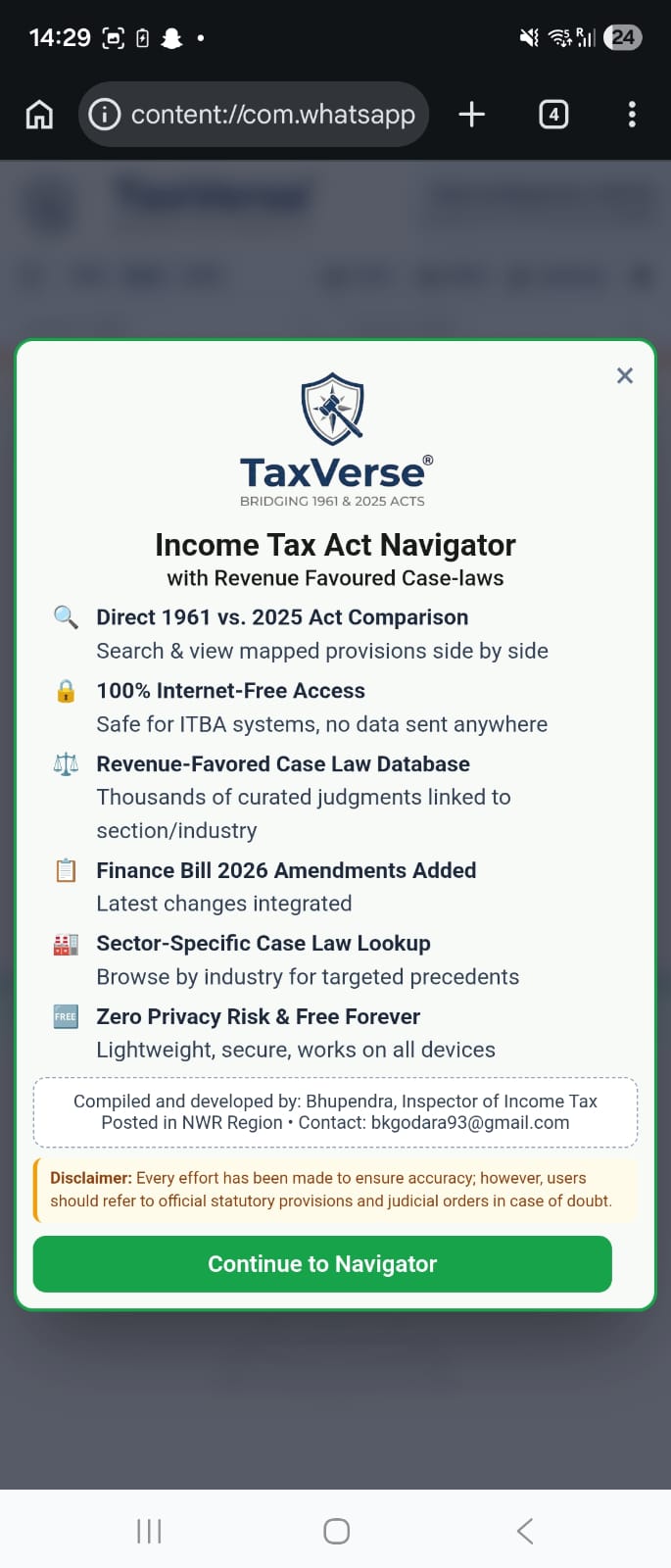 TaxVerse welcome screen